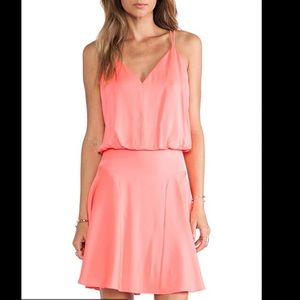 NWT Size 2 MILLY Stretch Silk Crepe Tank Dress in Fuchsia